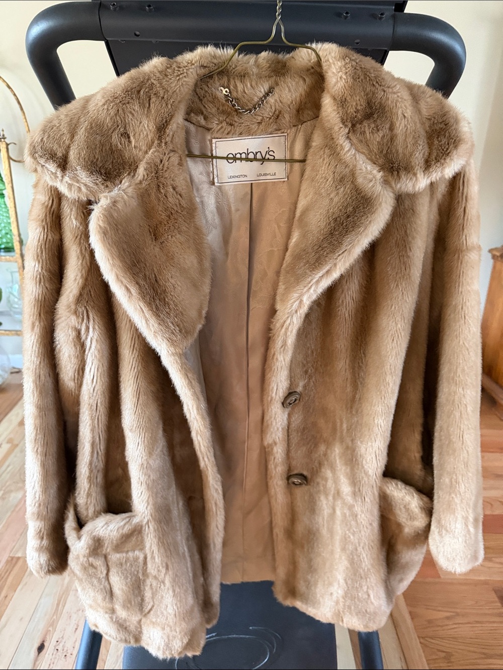 Vintage mincara Plush Teddy Coat in Light Brown